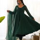 Fox Georgette Laheriya Print Anarkali Set with Lace Dupatta