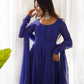Fox Georgette Laheriya Print Anarkali Set with Lace Dupatta