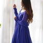 Fox Georgette Laheriya Print Anarkali Set with Lace Dupatta
