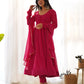 Fox Georgette Laheriya Print Anarkali Set with Lace Dupatta