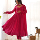 Fox Georgette Laheriya Print Anarkali Set with Lace Dupatta