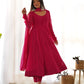 Fox Georgette Laheriya Print Anarkali Set with Lace Dupatta