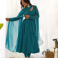 Fox Georgette Laheriya Print Anarkali Set with Lace Dupatta