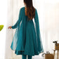 Fox Georgette Laheriya Print Anarkali Set with Lace Dupatta