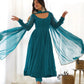 Fox Georgette Laheriya Print Anarkali Set with Lace Dupatta