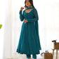 Fox Georgette Laheriya Print Anarkali Set with Lace Dupatta