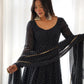 Fox Georgette Laheriya Print Anarkali Set with Lace Dupatta