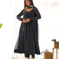 Fox Georgette Laheriya Print Anarkali Set with Lace Dupatta
