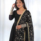 Royal Fox Georgette Anarkali Set with Embroidered Dupatta