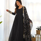 Royal Fox Georgette Anarkali Set with Embroidered Dupatta
