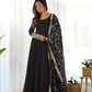 Royal Fox Georgette Anarkali Set with Embroidered Dupatta