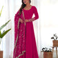 Royal Fox Georgette Anarkali Set with Embroidered Dupatta