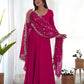 Royal Fox Georgette Anarkali Set with Embroidered Dupatta