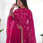 Royal Fox Georgette Anarkali Set with Embroidered Dupatta