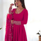 Royal Fox Georgette Anarkali Set with Embroidered Dupatta