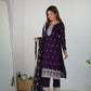Blooming Rangoli Silk Embroidered Suit Set with Dupatta