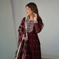 Blooming Rangoli Silk Embroidered Suit Set with Dupatta