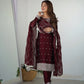 Blooming Rangoli Silk Embroidered Suit Set with Dupatta