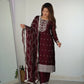 Blooming Rangoli Silk Embroidered Suit Set with Dupatta