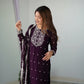 Blooming Rangoli Silk Embroidered Suit Set with Dupatta