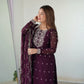 Blooming Rangoli Silk Embroidered Suit Set with Dupatta