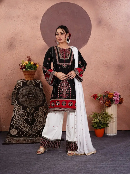 Onyx Tribal Motif Suit
