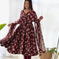 Fox Georgette Floral Anarkali Set with Fancy Lace Dupatta
