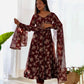 Fox Georgette Floral Anarkali Set with Fancy Lace Dupatta