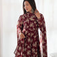 Fox Georgette Floral Anarkali Set with Fancy Lace Dupatta