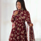 Fox Georgette Floral Anarkali Set with Fancy Lace Dupatta