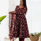 Fox Georgette Floral Anarkali Set with Fancy Lace Dupatta