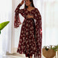 Fox Georgette Floral Anarkali Set with Fancy Lace Dupatta