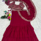 Wine Sequin Ruffle Saree
