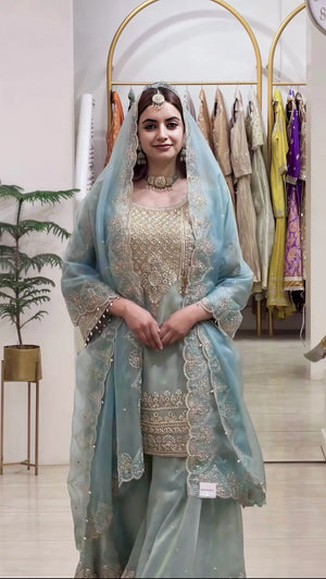Sage Cording Sequin Sharara