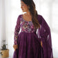 Floral Organza Silk Anarkali Set with Gota Patti Dupatta