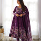 Floral Organza Silk Anarkali Set with Gota Patti Dupatta