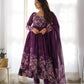 Floral Organza Silk Anarkali Set with Gota Patti Dupatta