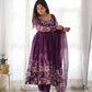 Floral Organza Silk Anarkali Set with Gota Patti Dupatta