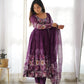 Floral Organza Silk Anarkali Set with Gota Patti Dupatta
