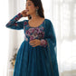 Floral Organza Silk Anarkali Set with Gota Patti Dupatta