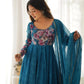 Floral Organza Silk Anarkali Set with Gota Patti Dupatta