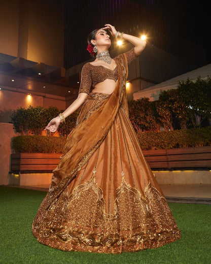 Amber Sequin Dori Bridal Lehenga