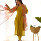 Pure Viscose Straight Kurta Set with Organza Printed Dupatta