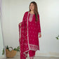 Blooming Rangoli Silk Embroidered Suit Set with Dupatta