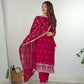 Blooming Rangoli Silk Embroidered Suit Set with Dupatta