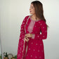 Blooming Rangoli Silk Embroidered Suit Set with Dupatta