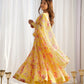 Fox Georgette Floral Anarkali Set with Three-Layer Flair and Lace Dupatta
