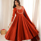 Rust Tassel Anarkali Gown