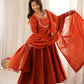 Rust Tassel Anarkali Gown