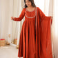 Rust Tassel Anarkali Gown